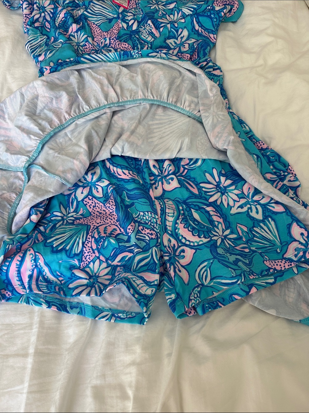 NWT, Lilly Pulitzer Ravi Romper in Almafi Blue Sound the Sirens, Sz M - Picture 5 of 8